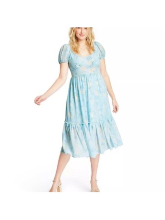 LoveShackFancy Dresses & Skirts - LoveShackFancy Blue Floral Midi Dress